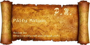 Pálfy Mátyás névjegykártya